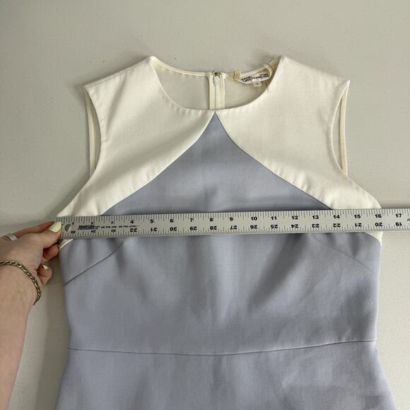 Diane Von Furstenberg DVF Colorblock Sheath Dress Womens 4 Gray Modest Career - Picture 8 of 15